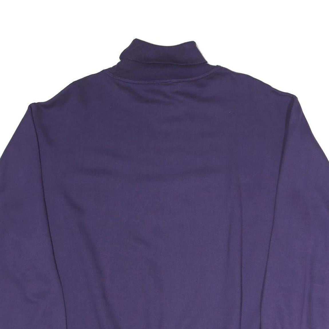 MISS HELEN Womens Purple High Neck M Cotton Blend Pullover Sweatshirt Text Print