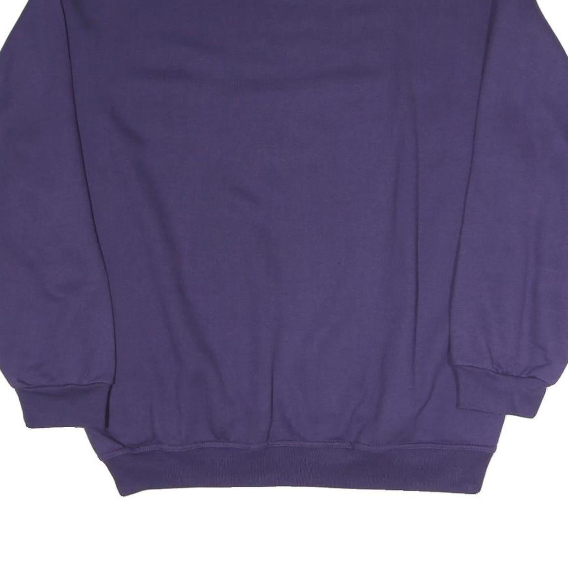MISS HELEN Womens Purple High Neck M Cotton Blend Pullover Sweatshirt Text Print