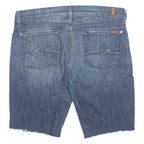 7 FOR ALL MANKIND Cut Off Womens Denim Shorts Blue M W33