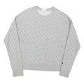 CHAMPION Mens Grey Cotton Blend Crew Neck M All Over Logo Sweatshirt Pullover