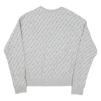CHAMPION Mens Grey Cotton Blend Crew Neck M All Over Logo Sweatshirt Pullover