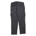DICKIES Mens Black Cotton Blend Regular Cargo Trousers W31 L30 Workwear Zip