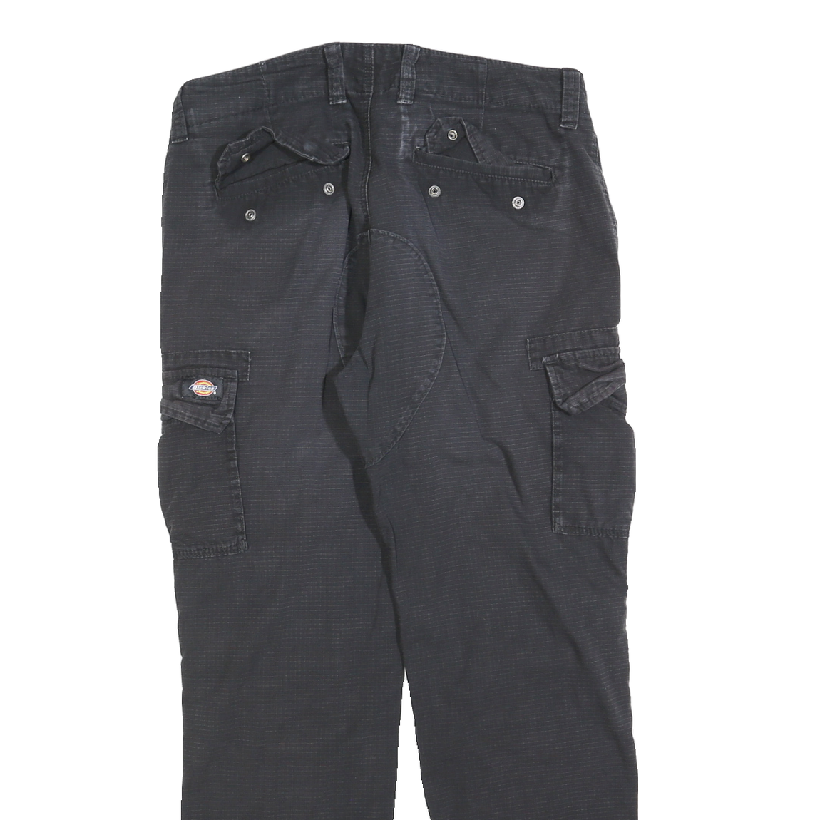 DICKIES Mens Black Cotton Blend Regular Cargo Trousers W31 L30 Workwear Zip
