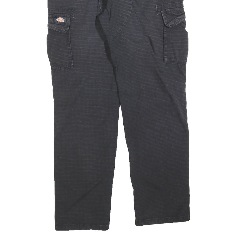 DICKIES Mens Black Cotton Blend Regular Cargo Trousers W31 L30 Workwear Zip