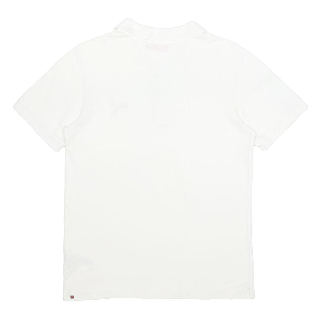 PUMA Mens White Short Sleeve Cotton Polo Shirt S Logo Embroidered Casual
