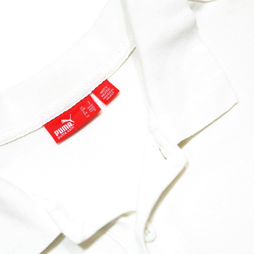 PUMA Mens White Short Sleeve Cotton Polo Shirt S Logo Embroidered Casual