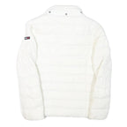 TOMMY HILFIGER Womens White Puffer Jacket XS Polyester Blend Zip Casual