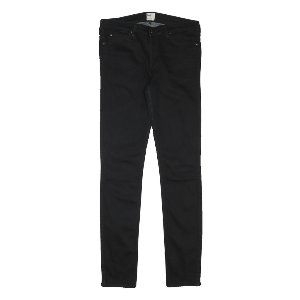 LEE Womens Black Slim Skinny Denim Jeans Cotton Blend W29 L31 Classic Zip
