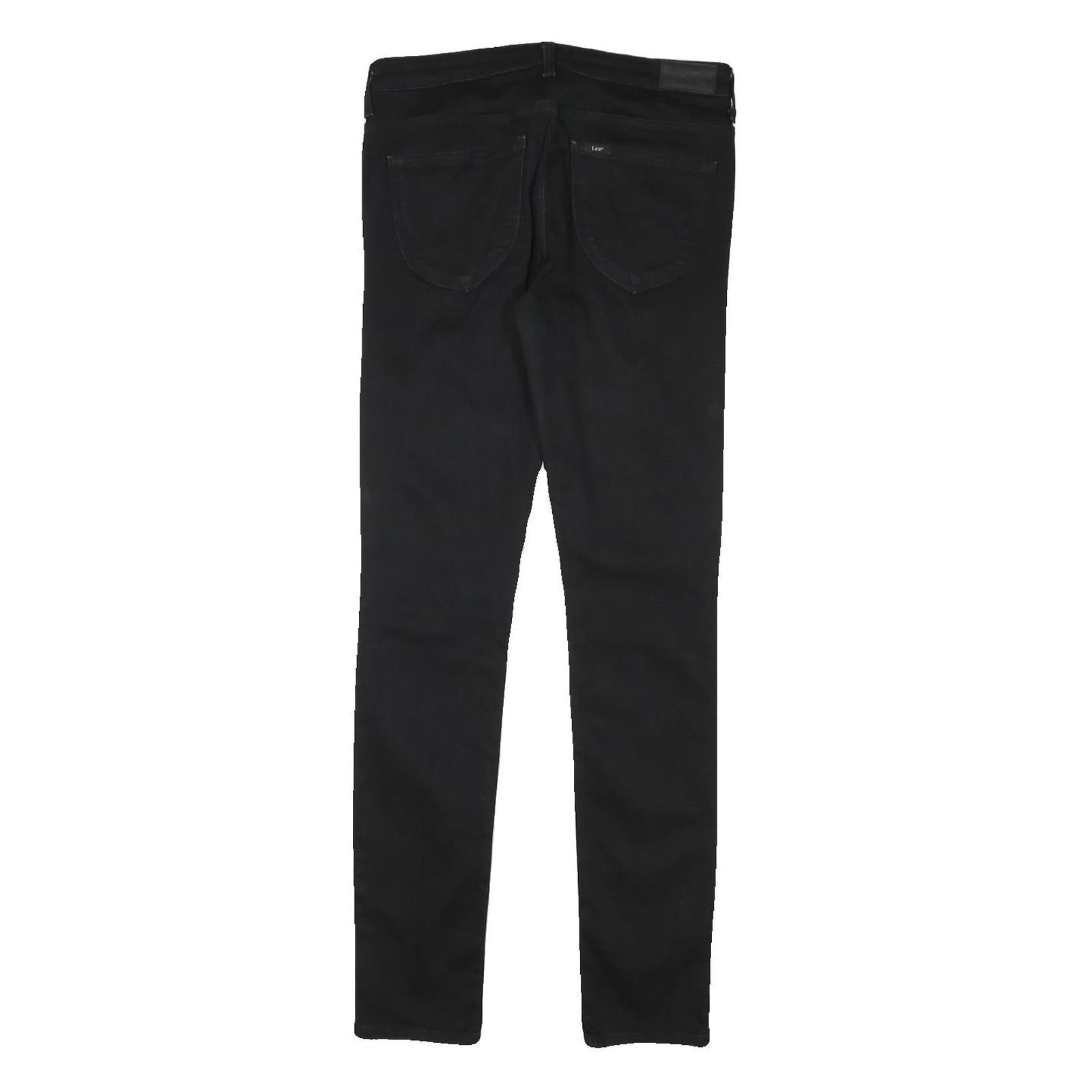 LEE Womens Black Slim Skinny Denim Jeans Cotton Blend W29 L31 Classic Zip