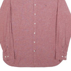 TOMMY HILFIGER Mens Red Button-Down Shirt 2XL Cotton Blend Casual Classic