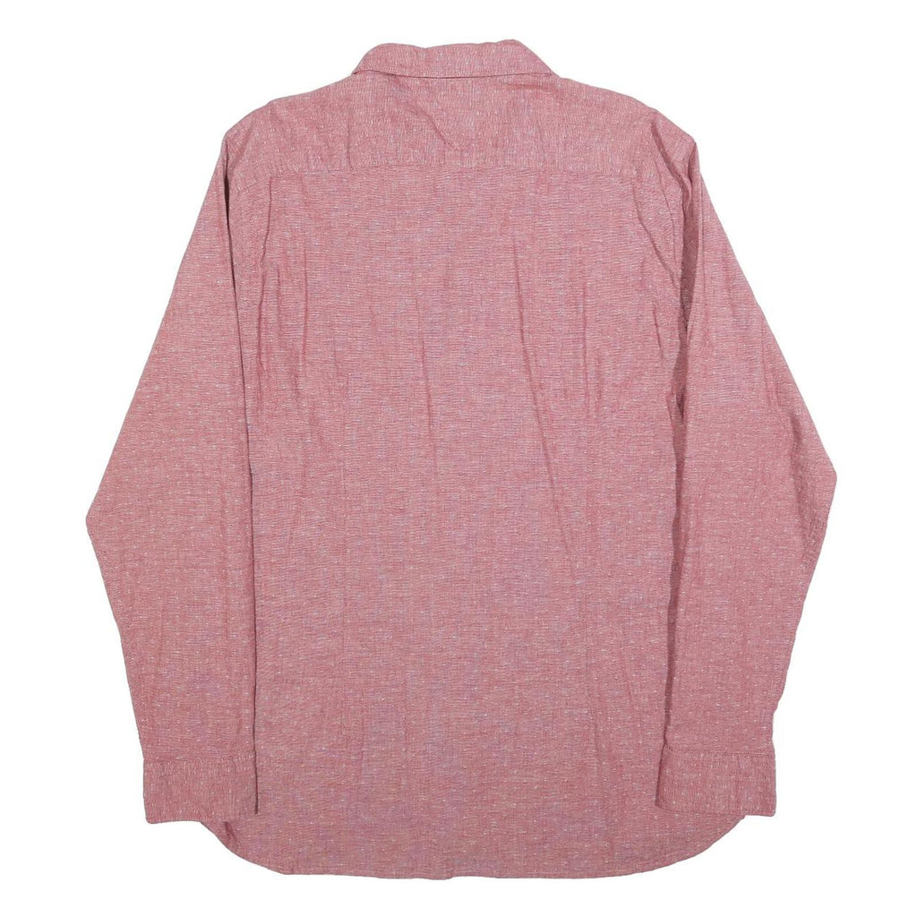 TOMMY HILFIGER Mens Red Button-Down Shirt 2XL Cotton Blend Casual Classic