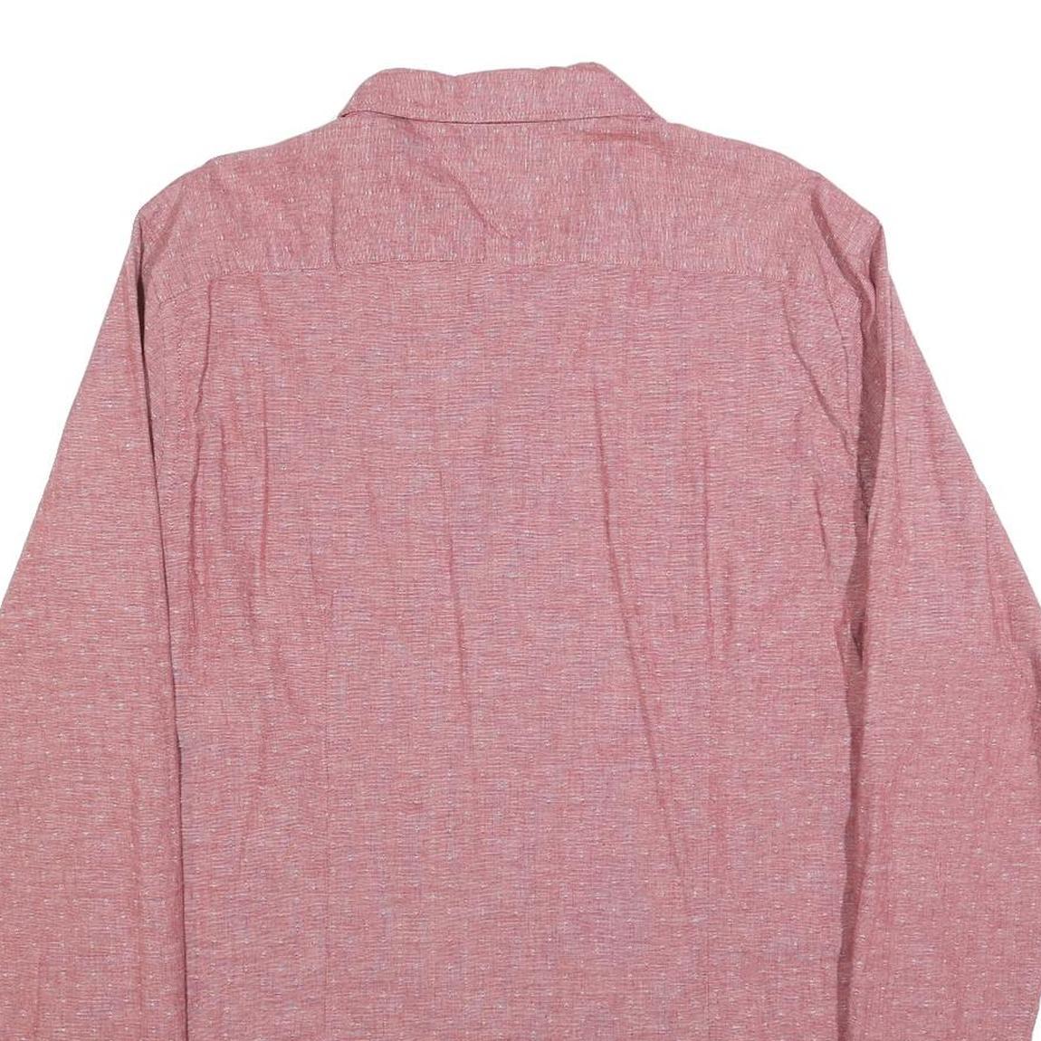 TOMMY HILFIGER Mens Red Button-Down Shirt 2XL Cotton Blend Casual Classic