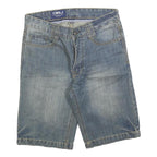 OBJ Womens Denim Blue Casual Shorts M W30 Cotton Blend Comfortable
