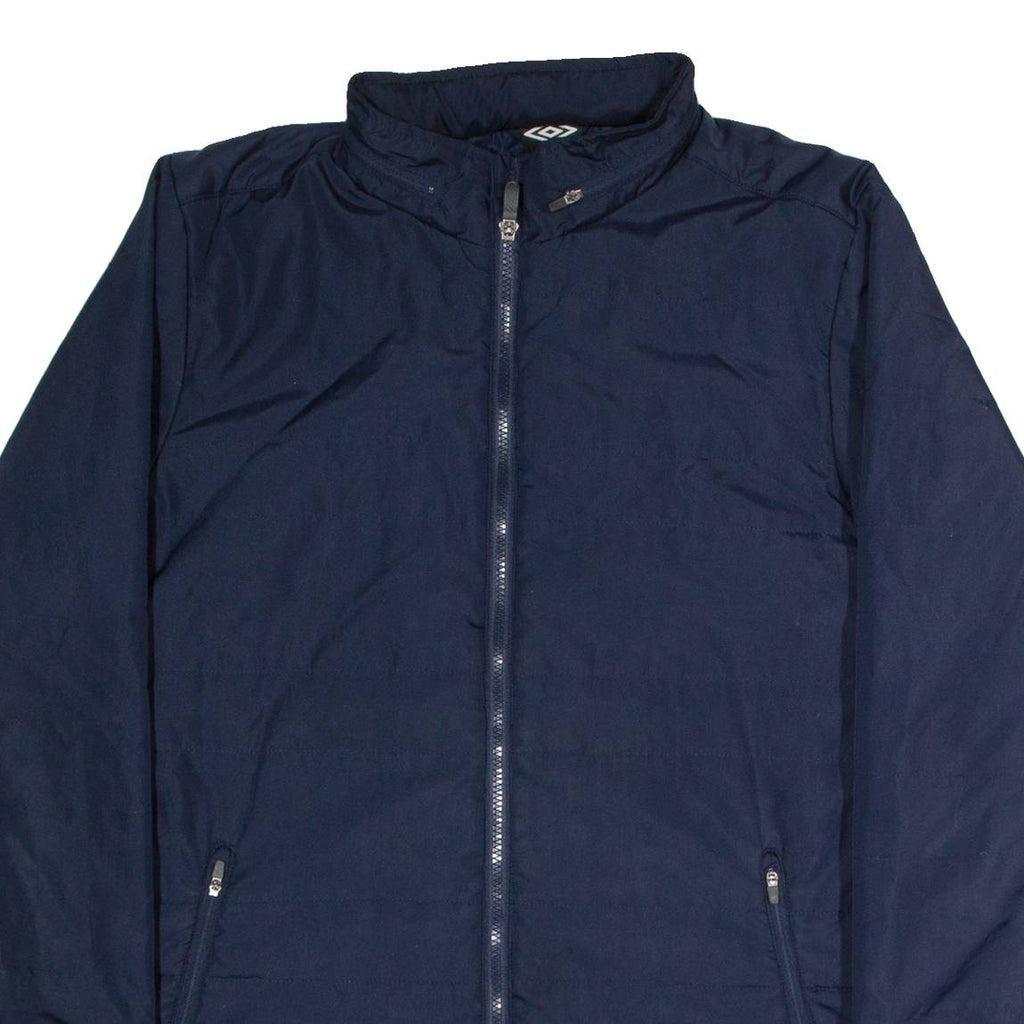 UMBRO Insulated Mens Puffer Jacket Blue Hooded M