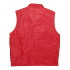 STYLE Womens Red Nylon Sleeveless Button Jacket XL Puffer Casual Warm Outerwear