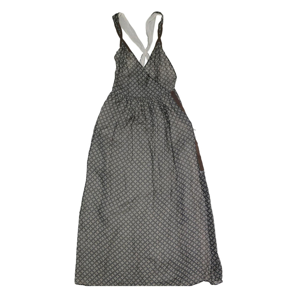 EMPORIO ARMANI Womens Grey Polyester Maxi Dress Sleeveless Size M Elegant Print