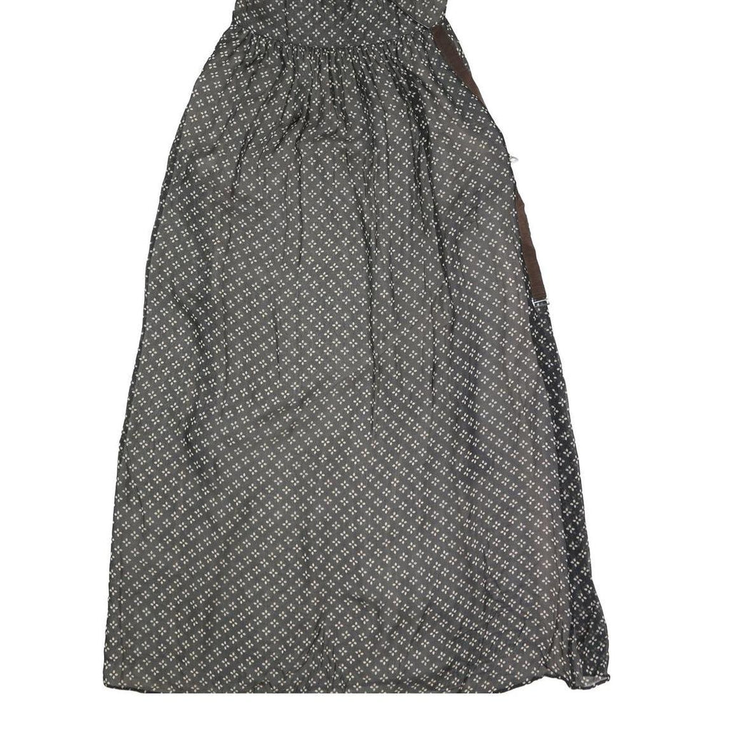 EMPORIO ARMANI Womens Grey Polyester Maxi Dress Sleeveless Size M Elegant Print