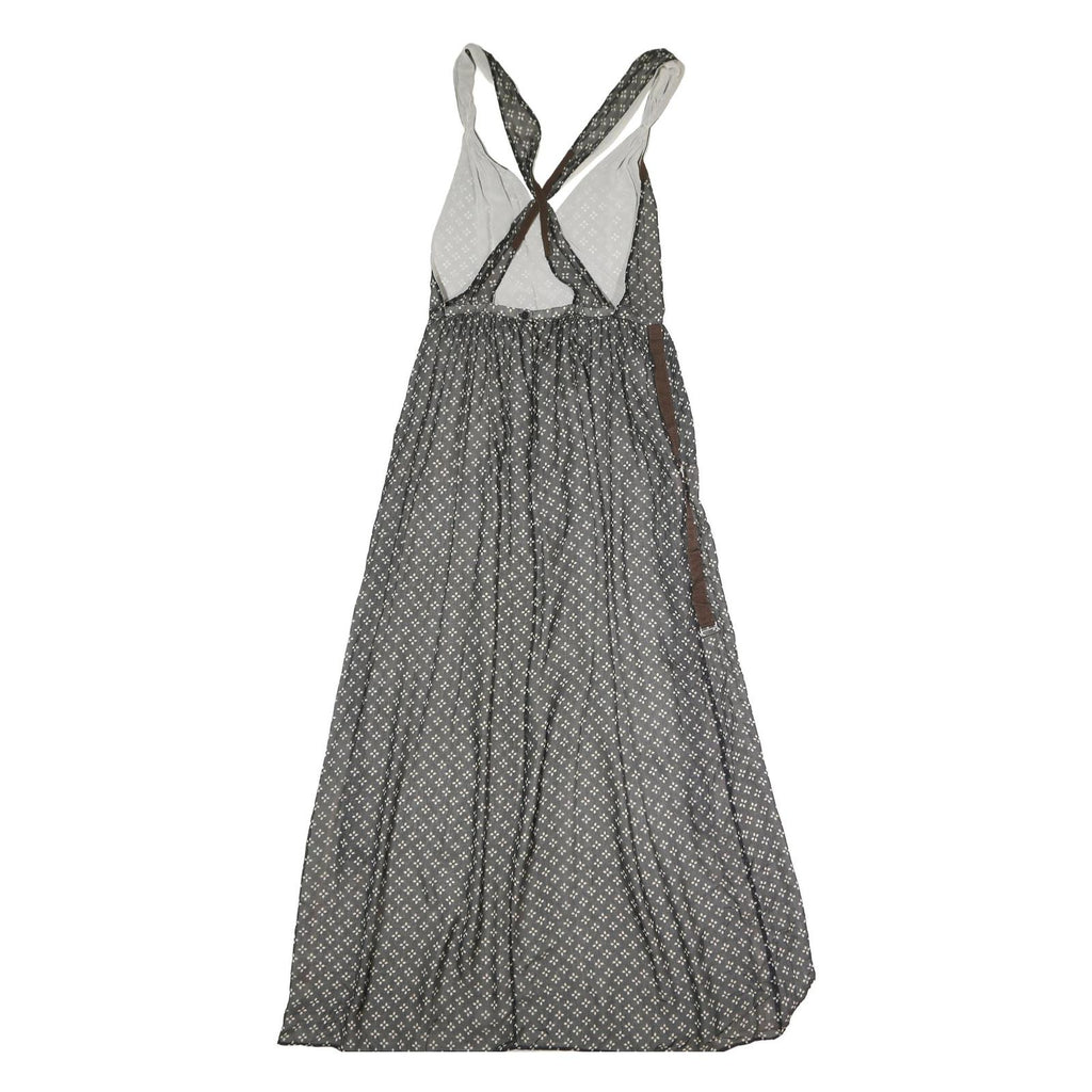 EMPORIO ARMANI Womens Grey Polyester Maxi Dress Sleeveless Size M Elegant Print