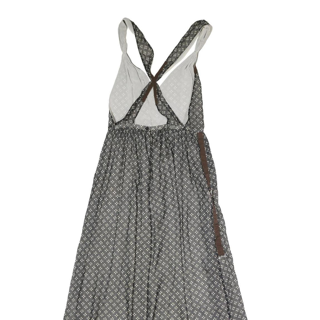 EMPORIO ARMANI Womens Grey Polyester Maxi Dress Sleeveless Size M Elegant Print