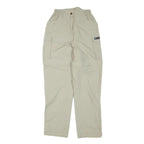 QEUCHUA Womens Polyester Blend Beige Relaxed Zip Cargo Trousers W24 L29 Outdoor