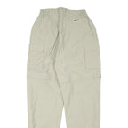 QEUCHUA Womens Polyester Blend Beige Relaxed Zip Cargo Trousers W24 L29 Outdoor