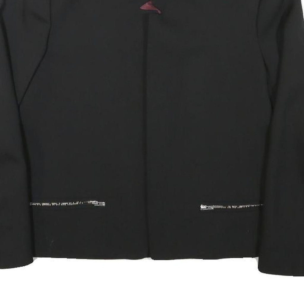 SANDRO Womens Black Tailored Jacket XS Polyester Blend Plain Classic