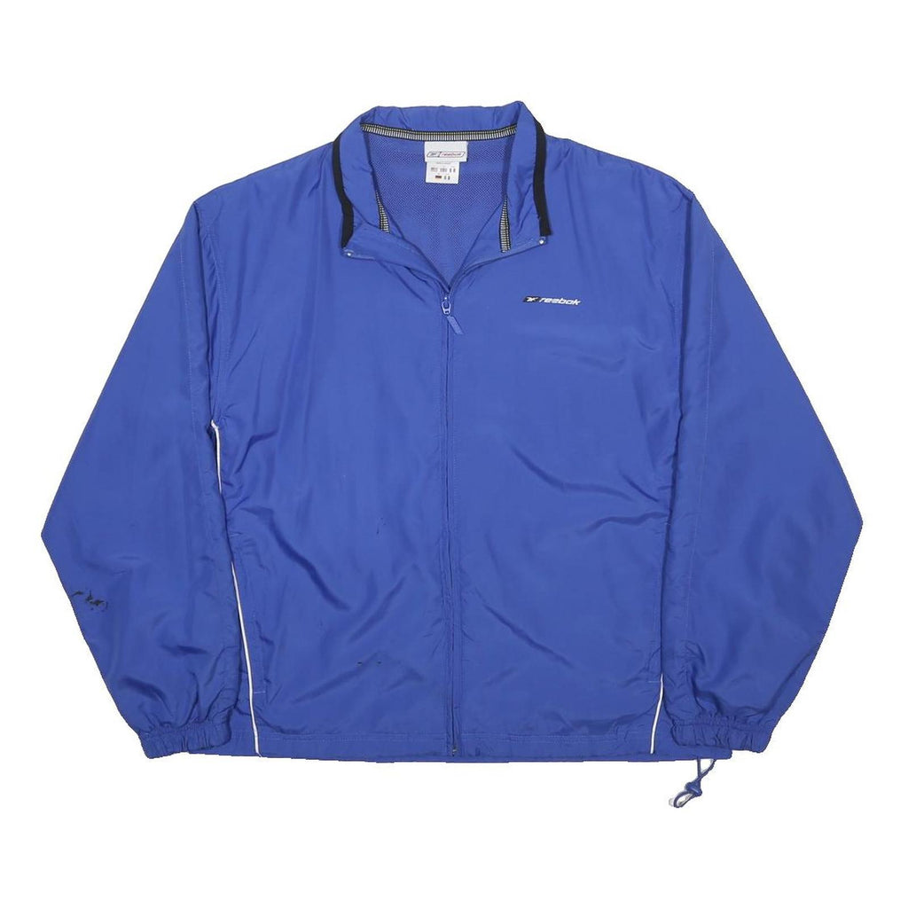 REEBOK Womens Blue Lightweight Jacket UK 14 Polyester Zip Casual Sportswear