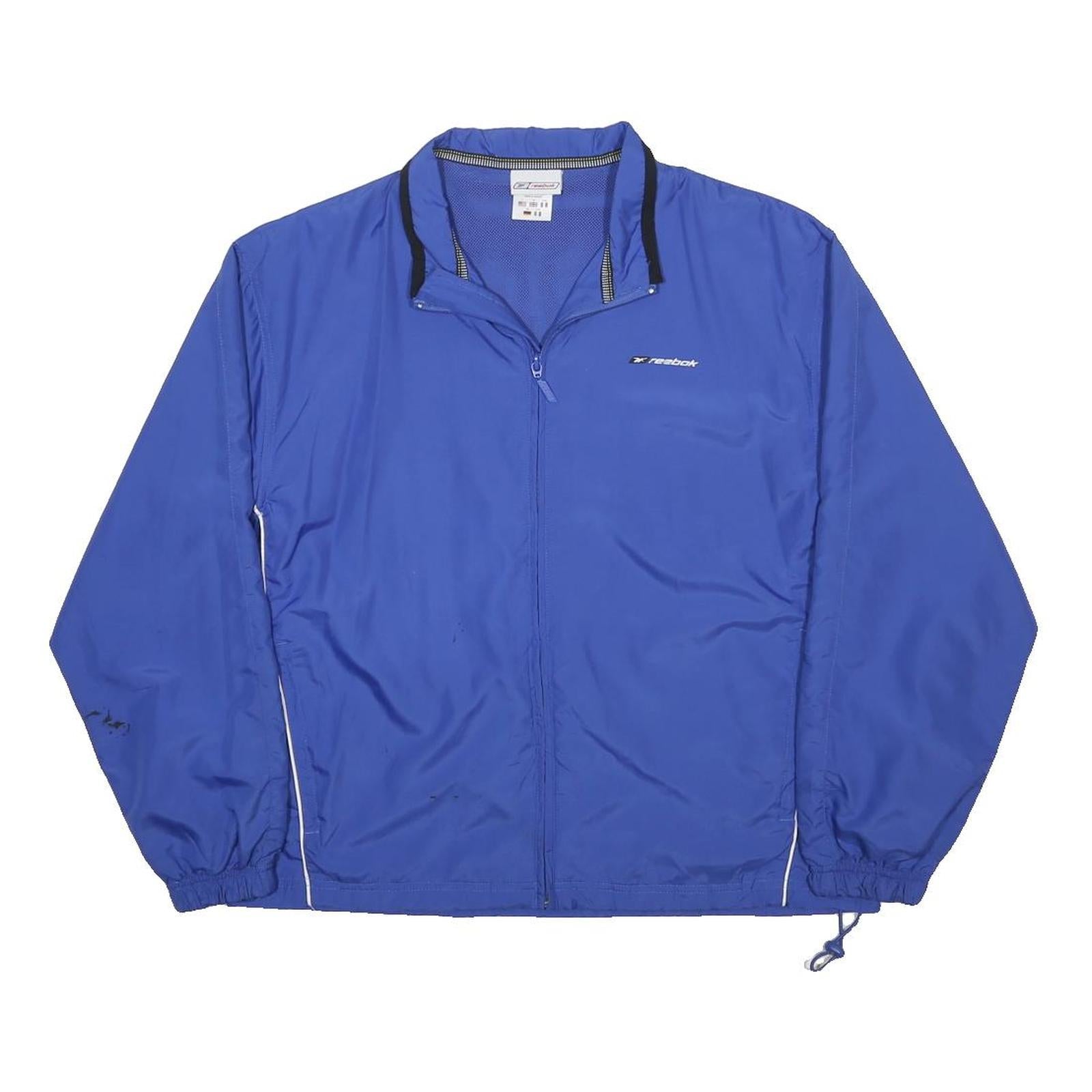 REEBOK Womens Blue Lightweight Jacket UK 14 Polyester Zip Casual Sportswear