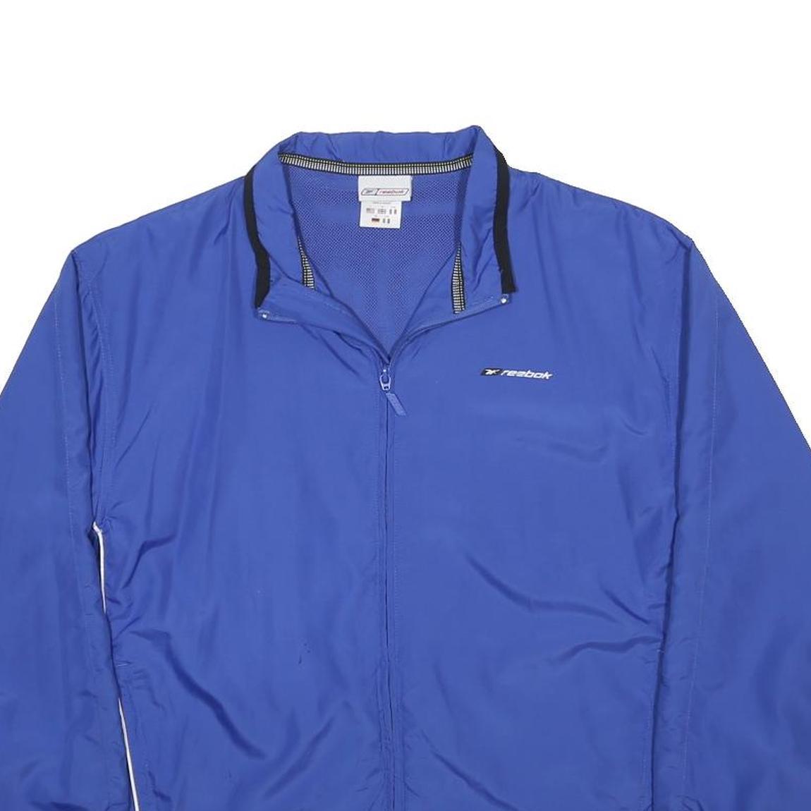 REEBOK Womens Blue Lightweight Jacket UK 14 Polyester Zip Casual Sportswear