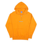 CHAMPION Mens Orange ¼ Zip Hoodie XS Cotton Blend Pullover Sweatshirt