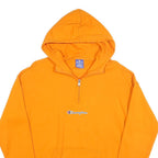 CHAMPION Mens Orange ¼ Zip Hoodie XS Cotton Blend Pullover Sweatshirt