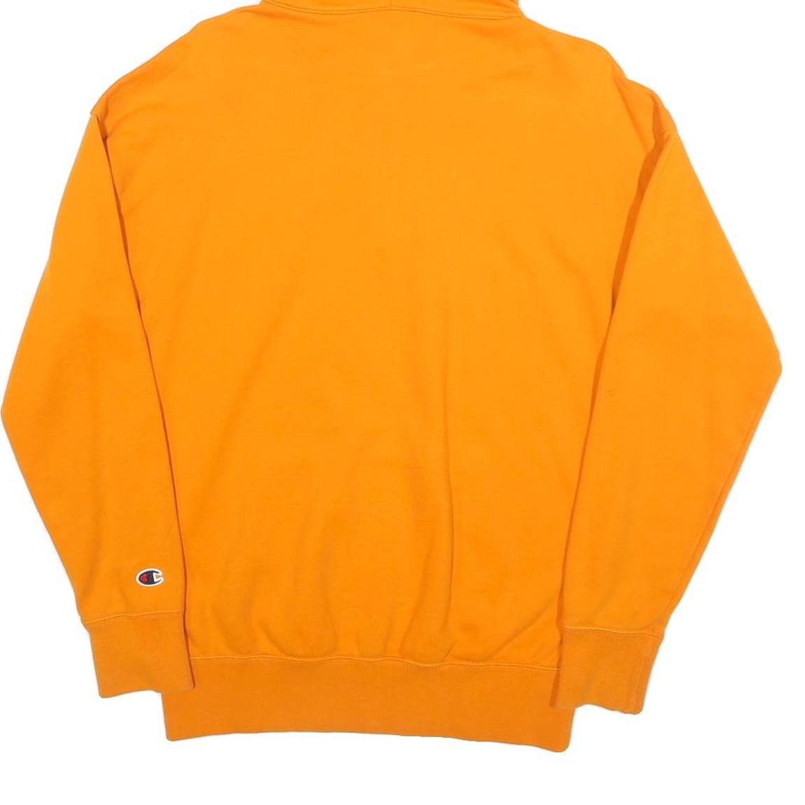 CHAMPION Mens Orange ¼ Zip Hoodie XS Cotton Blend Pullover Sweatshirt