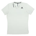 ADIDAS Mens White & Black Polyester Short Sleeve Polo Shirt L Sportswear Casual