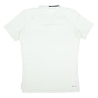 ADIDAS Mens White & Black Polyester Short Sleeve Polo Shirt L Sportswear Casual