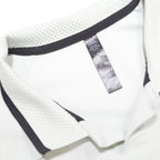 ADIDAS Mens White & Black Polyester Short Sleeve Polo Shirt L Sportswear Casual