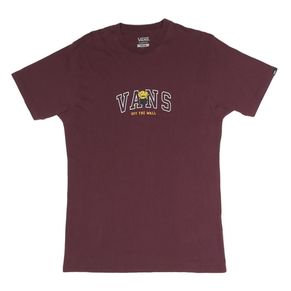 VANS Mens Maroon Crew Neck Graphic T-Shirt M Cotton Blend Casual