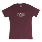 VANS Mens Maroon Crew Neck Graphic T-Shirt M Cotton Blend Casual