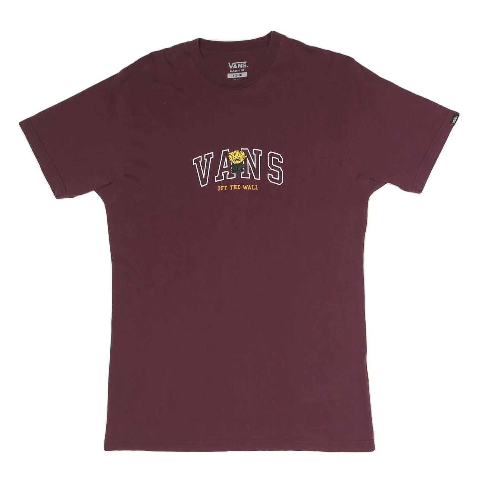 VANS Mens Maroon Crew Neck Graphic T-Shirt M Cotton Blend Casual