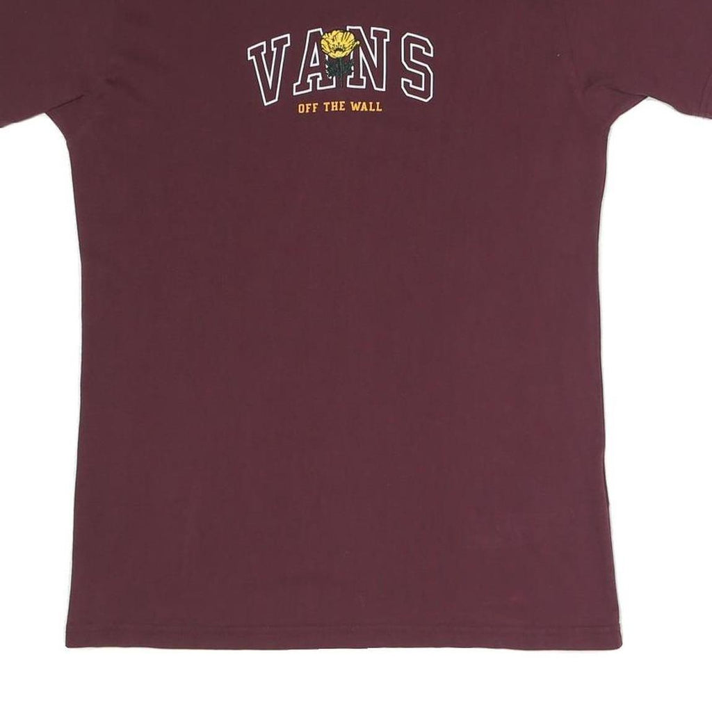 VANS Mens Maroon Crew Neck Graphic T-Shirt M Cotton Blend Casual
