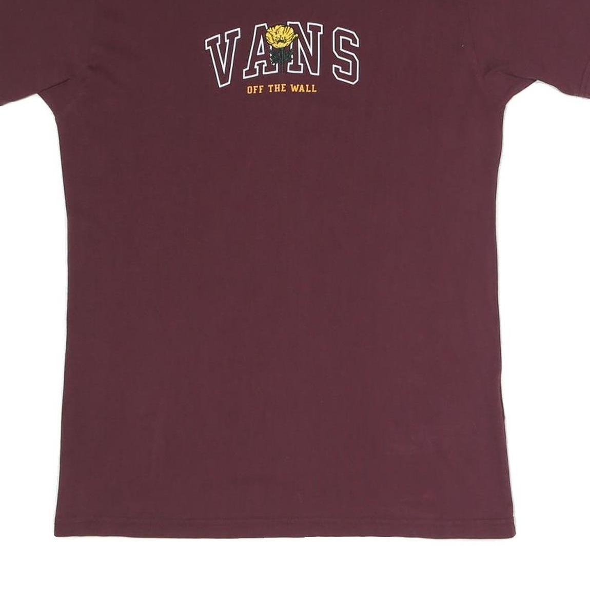 VANS Mens Maroon Crew Neck Graphic T-Shirt M Cotton Blend Casual