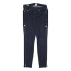 TRUE RELIGION Womens Slim Dark Blue Denim Zip Jeans W27 L29 Cargo Pocket Zipper