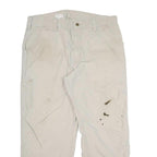 CARHARTT Mens Relaxed Beige Cotton Blend Woven Trousers W36 L27 Straight