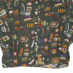 Womens Green Pattern Shirt XL Vintage Style Casual Geometric Print Lightweight