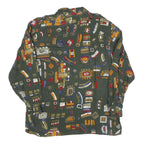 Womens Green Pattern Shirt XL Vintage Style Casual Geometric Print Lightweight