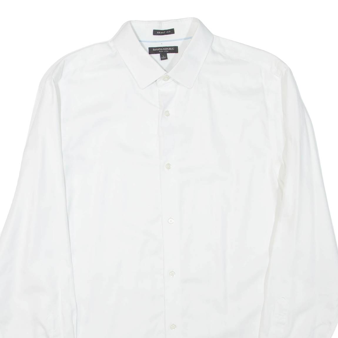 BANANA REPUBLIC Mens Plain Shirt White Long Sleeve L