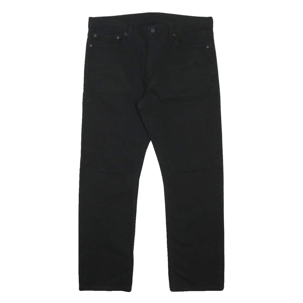 LEVI'S 513 Mens Slim Black Denim Raw Jeans W36 L30 Cotton Blend Zip Pockets