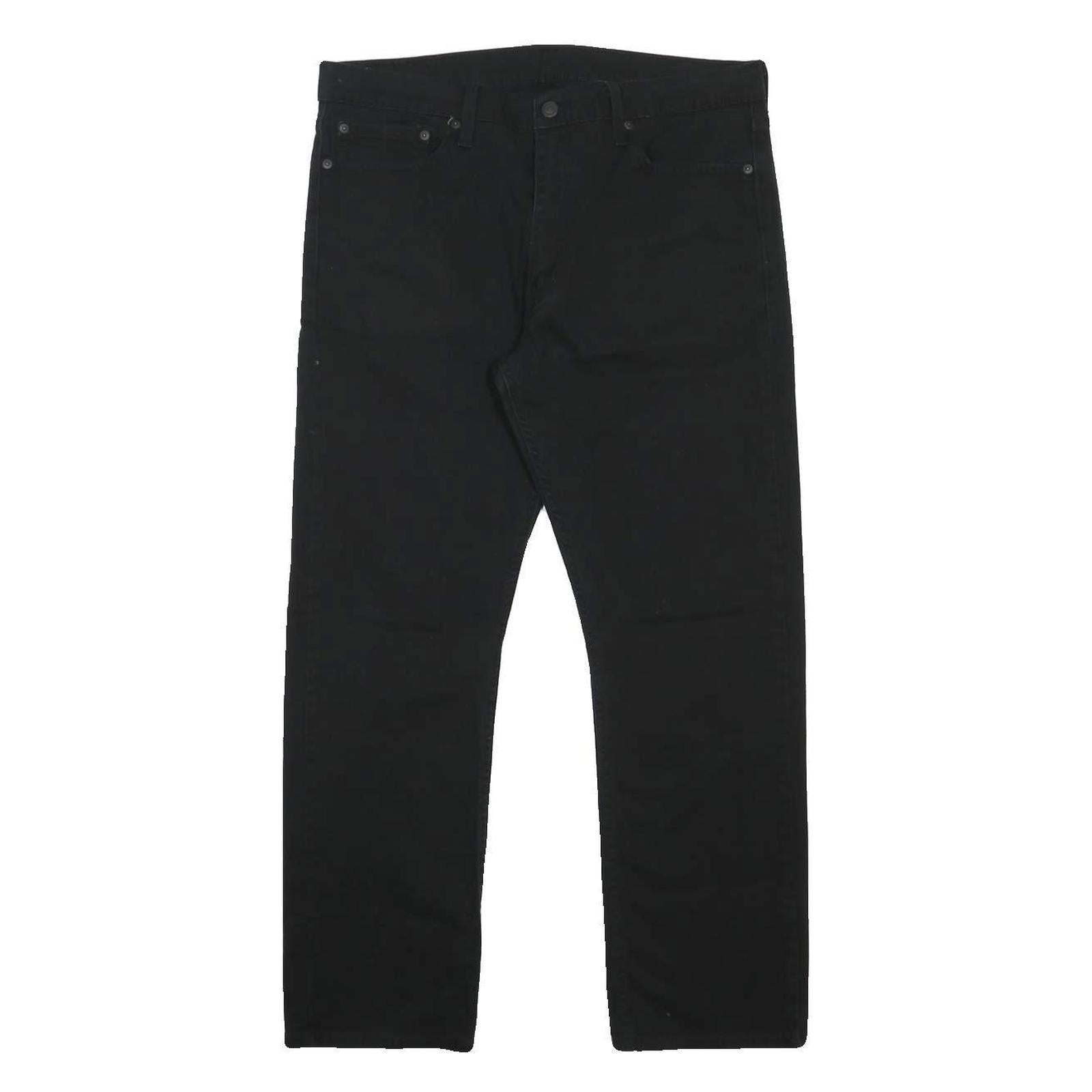 LEVI'S 513 Mens Slim Black Denim Raw Jeans W36 L30 Cotton Blend Zip Pockets