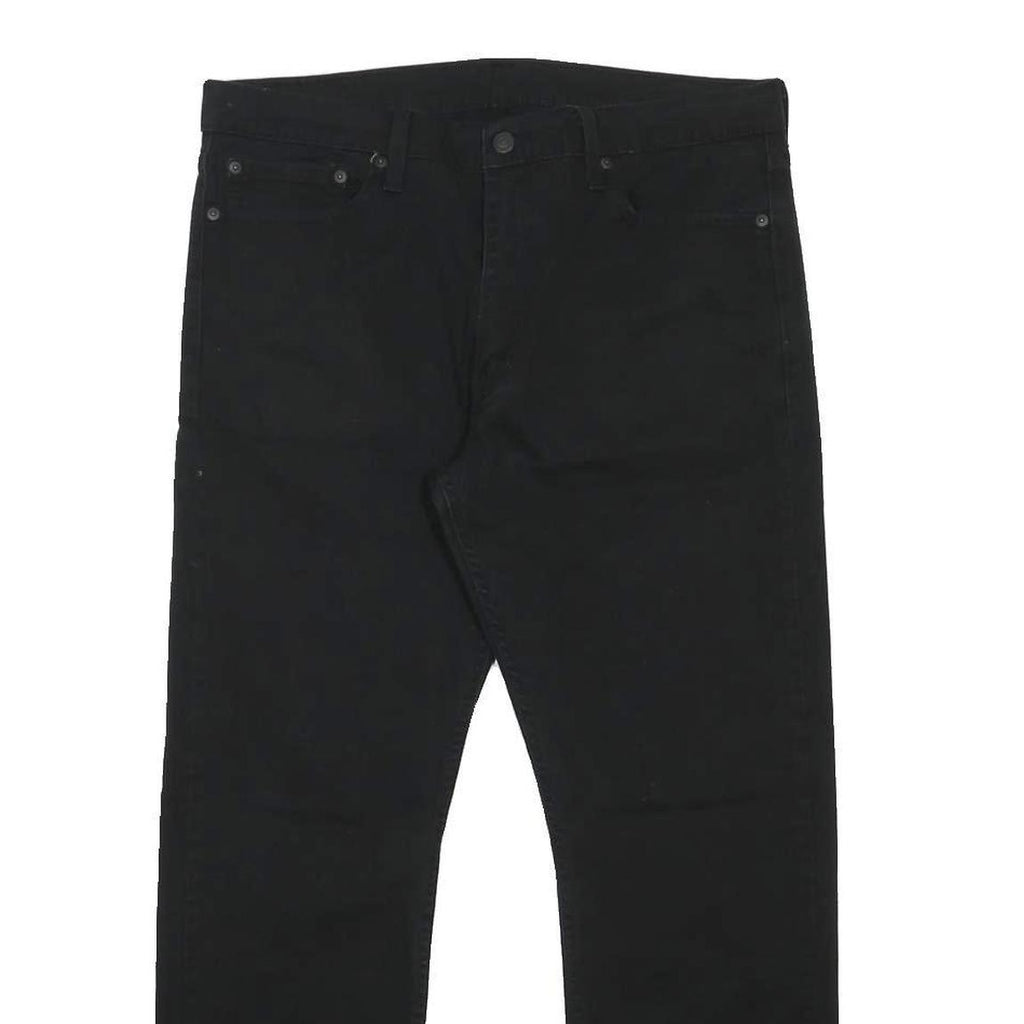 LEVI'S 513 Mens Slim Black Denim Raw Jeans W36 L30 Cotton Blend Zip Pockets