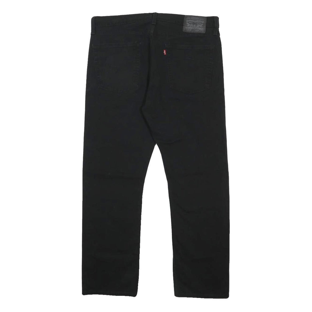 LEVI'S 513 Mens Slim Black Denim Raw Jeans W36 L30 Cotton Blend Zip Pockets