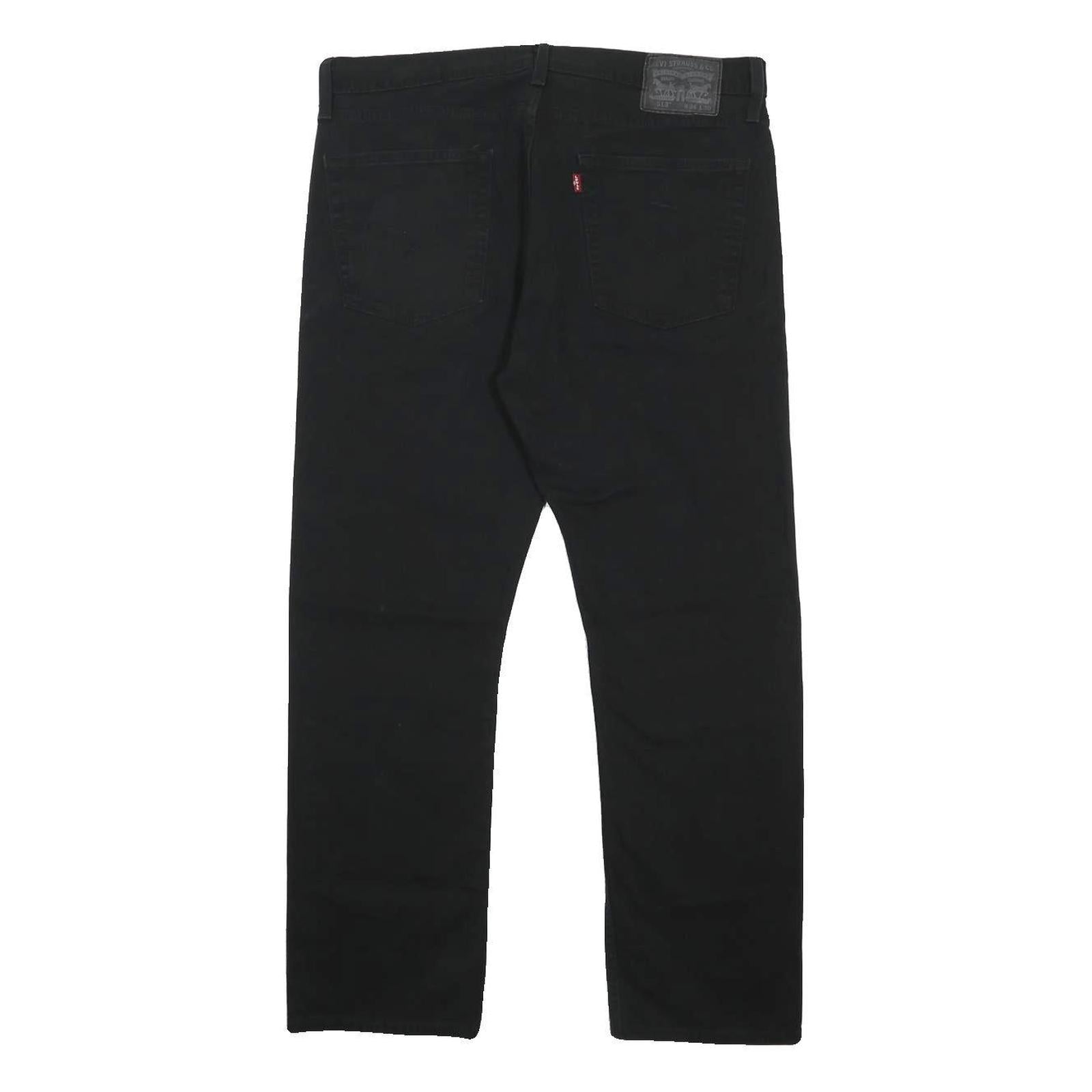 LEVI'S 513 Mens Slim Black Denim Raw Jeans W36 L30 Cotton Blend Zip Pockets